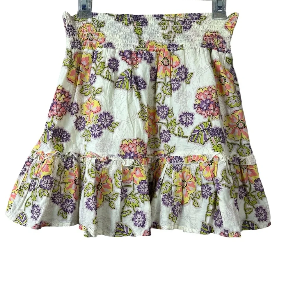 Susina Floral Ruffle Mini Skirt Women Sz M - Picture 5 of 5
